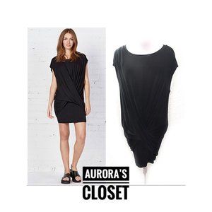 Bailey 44 S Black Jersey Dress Knot Front Nador Short Sleeve Stretch